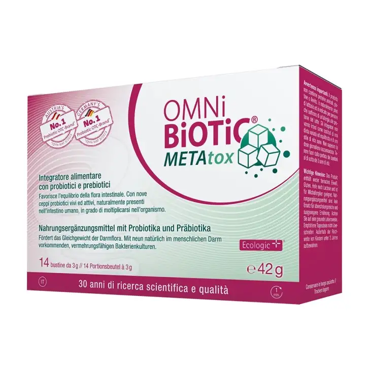 Omni Biotic MetaTox Integratore per Flora Intestinale 14 Bustine - Institut Allergosan Gmbh