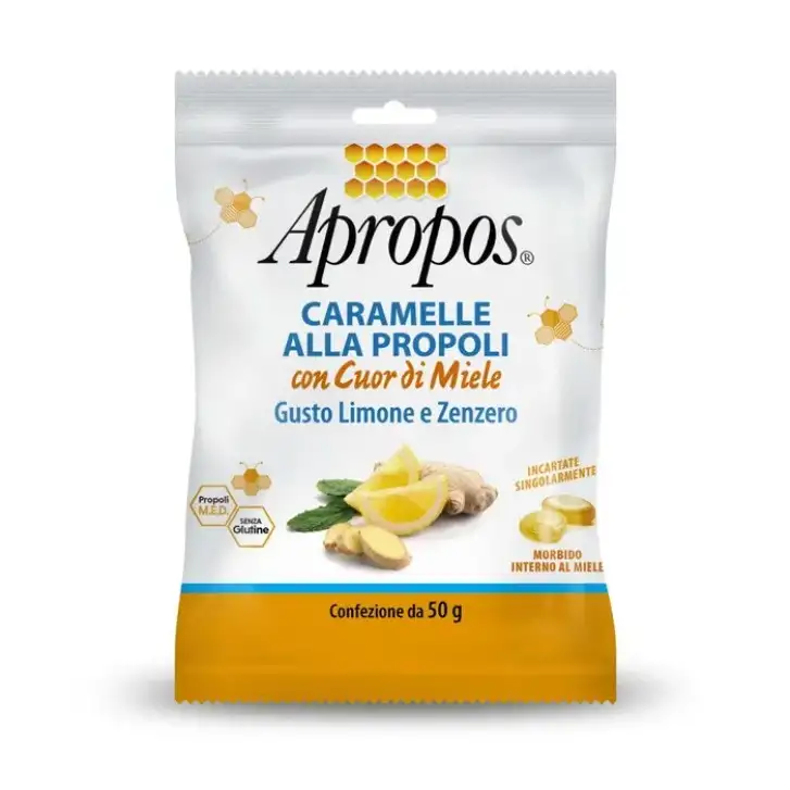 Apropos Caramelle Dure Limone e Zenzero con Cuore di Miele - Apropos