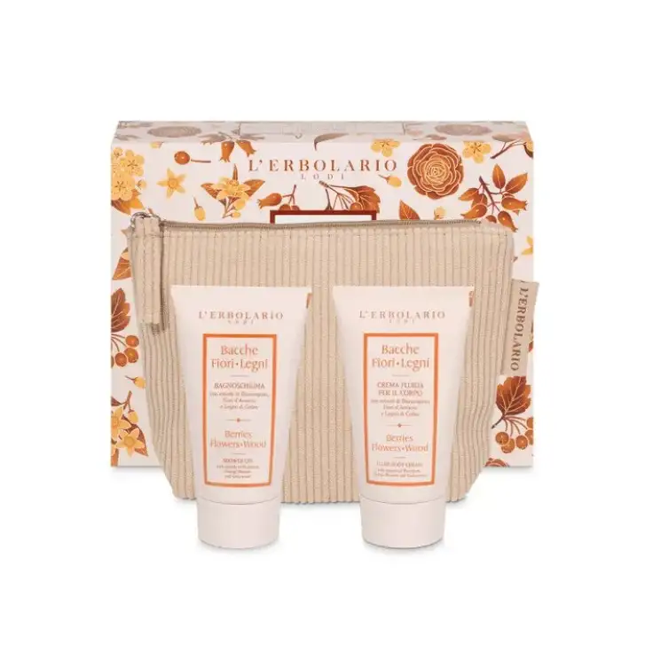 Beauty Pochette Biancospino con Bagnoschiuma e Crema Corpo - L'Erbolario