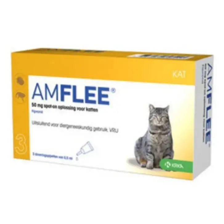 Amflee Spot-On Gatti Antiparassitario Pulci e Zecche 3 Pipette - Krka Farmaceutici