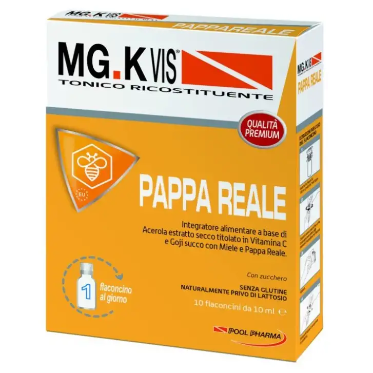 MgK Vis Tonico Ricostituente con Pappa Reale 10 Flaconcini - Pool Pharma