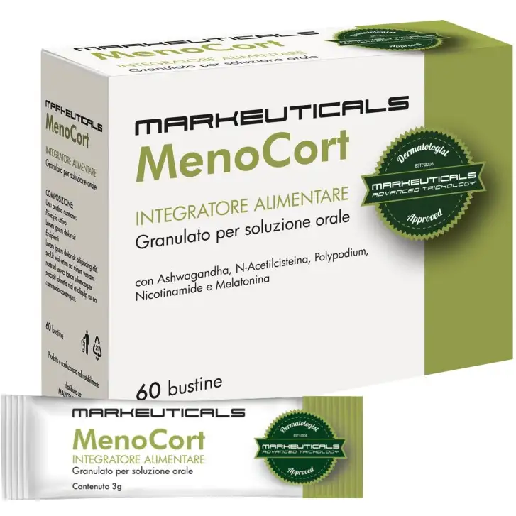 MenoCort Integratore per capelli e cuoio capelluto 60 bustine - Markeuticals