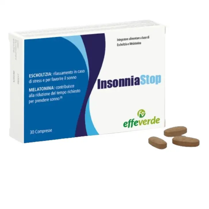 InsonniaStop EffeVerde Integratore per Sonno 30 Compresse - FA' FARMA Srl