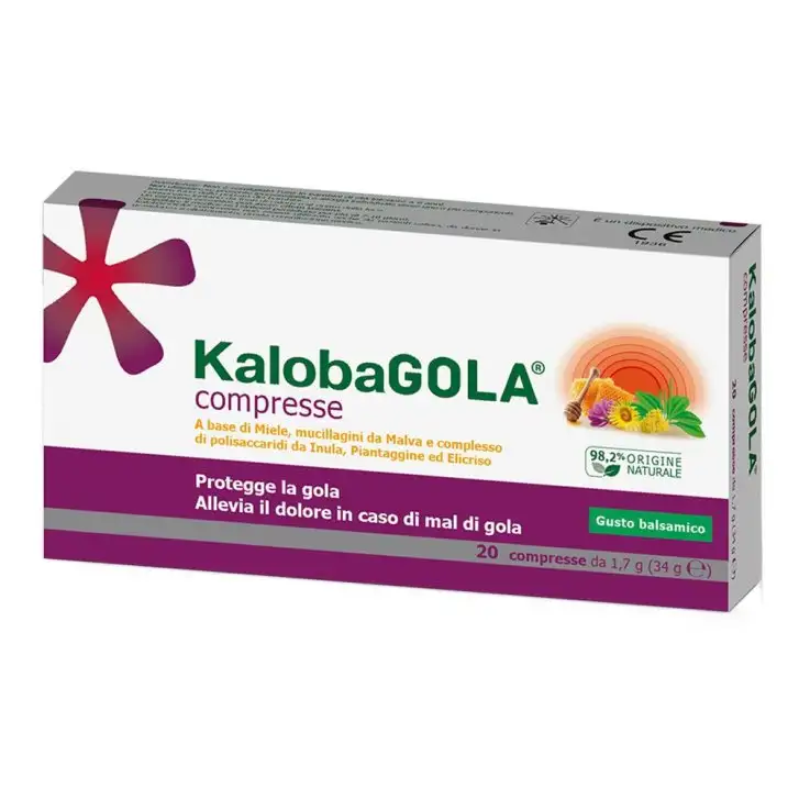Kalobagola Dispositivo Medico Balsamico per Gola 20 Compresse - KALOBA