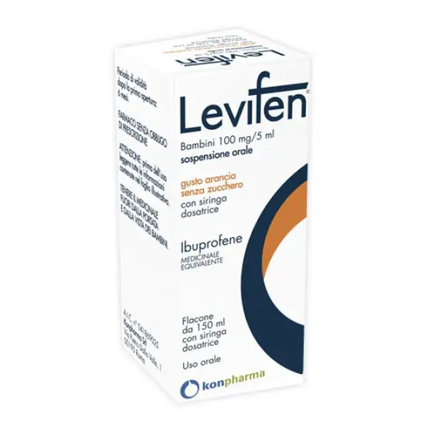 Levifen Orale Sosp 150ml 100mg/5ml Gusto Arancia Senza Zu