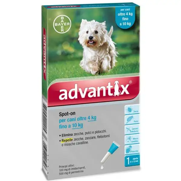 Advantix Spot On Soluz 1 Pipetta 1ml 100mg + 500mg Cani D