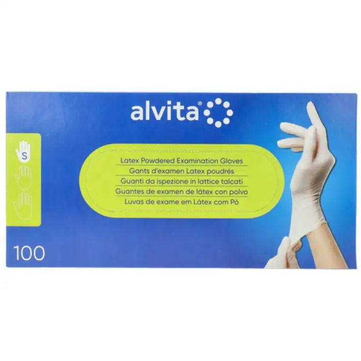 GUANTI IN LATTICE MONOUSO TAGLIA LARGE 8/8,5 100 PEZZI ALVITA