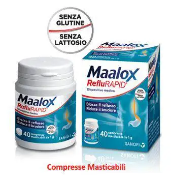 Maalox reflurapid 40cpr mastic