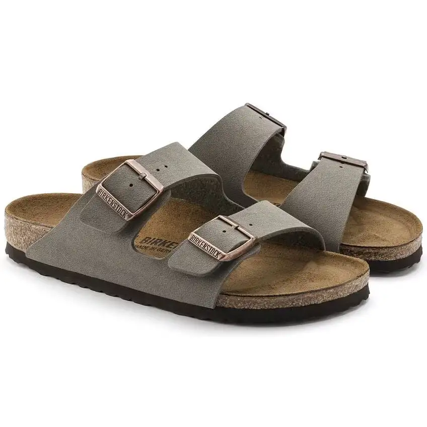 Birkenstock Arizona Birko-Flor Nubuck - Stone N. 45 - Calzata Narrow Fit ( stretta)