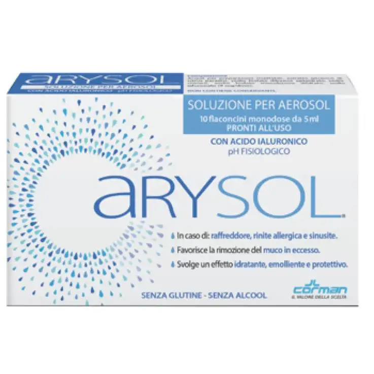 ARYSOL SOLUZIONE ADULTI PER AEROSOL CON ACIDO IALURONICO PHFISIOLOGICO 10 FLACONCINI MONODOSE DA 5 ML