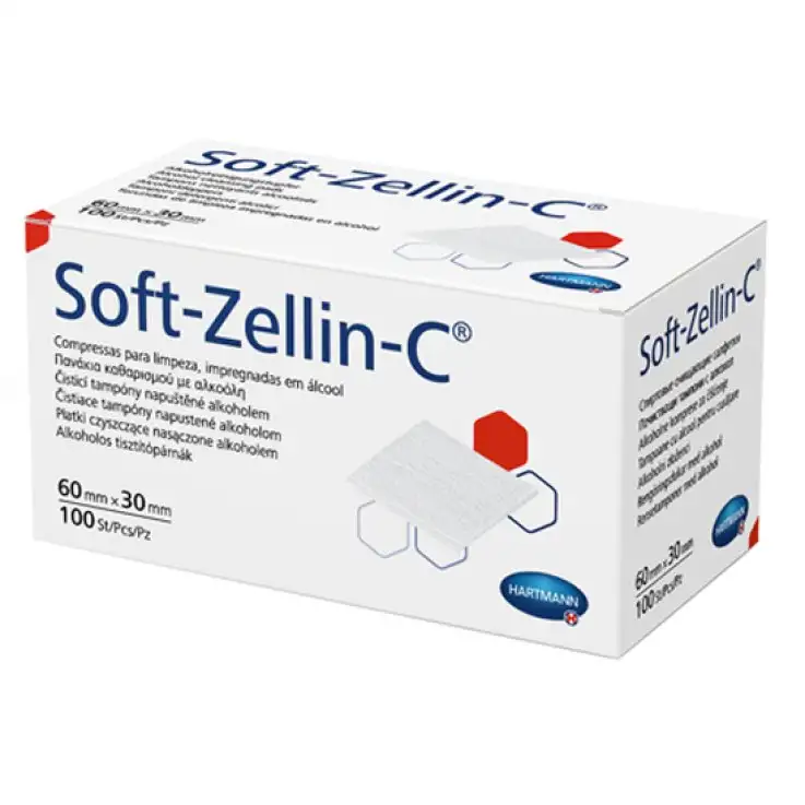 SOFT ZELLIN C TAMPONE NON STERILE IMBEVUTO DI ALCOL 100 PEZZI