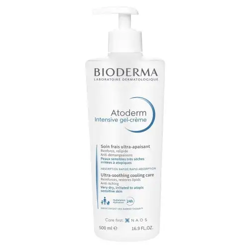 Bioderma Atoderm Intensive Gel-Crème 500 ml - Trattamento antiprurito ultra-fresco per pelle secca e atopica