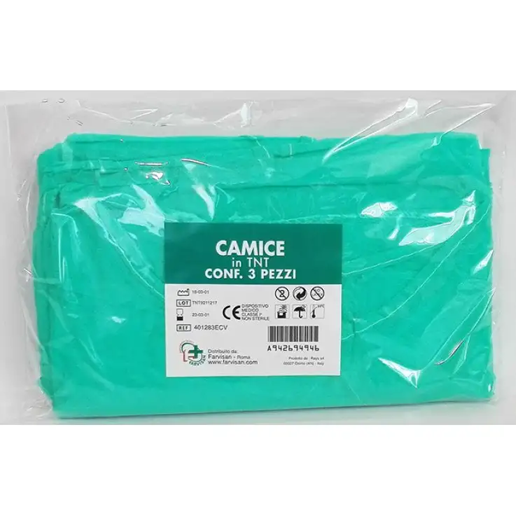 CAMICE MONOUSO TNT VERDE 3PZ