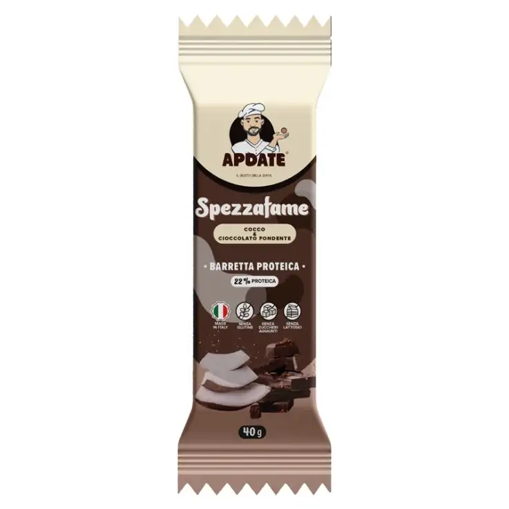 BARRETTA PROTEICA SPEZZAFAME COCCO CIOCCOLATO FONDENTE 12 PEZZI DA 40 G