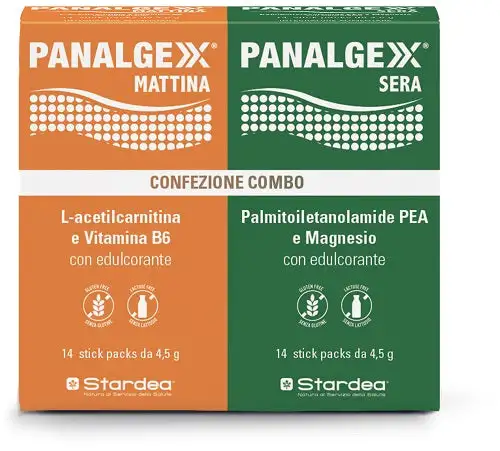 Panalgexx mattina 14 stickpack + panalgexx sera 14 stickpack confezione combo