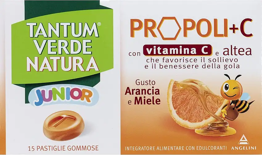 Tantum Verde Natura Junior Arancia e Miele 15 Pastiglie Gommose