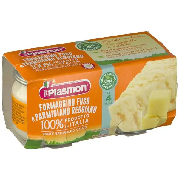 Plasmon Omogeneizzato Al Formaggino Fuso Con Parmigiano Reggiano 2x80g
