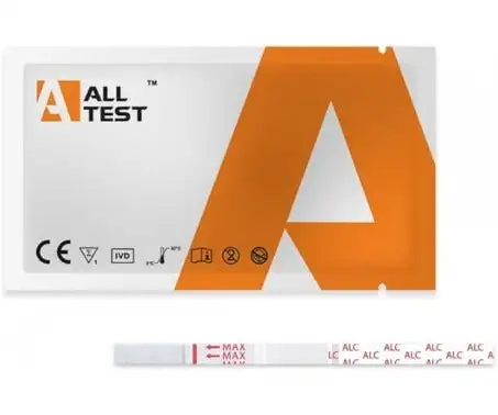 Test Rapido Alltest Dipstick Autodiagnostico Determinazione Semi-quantitativa Alcol nella Saliva
