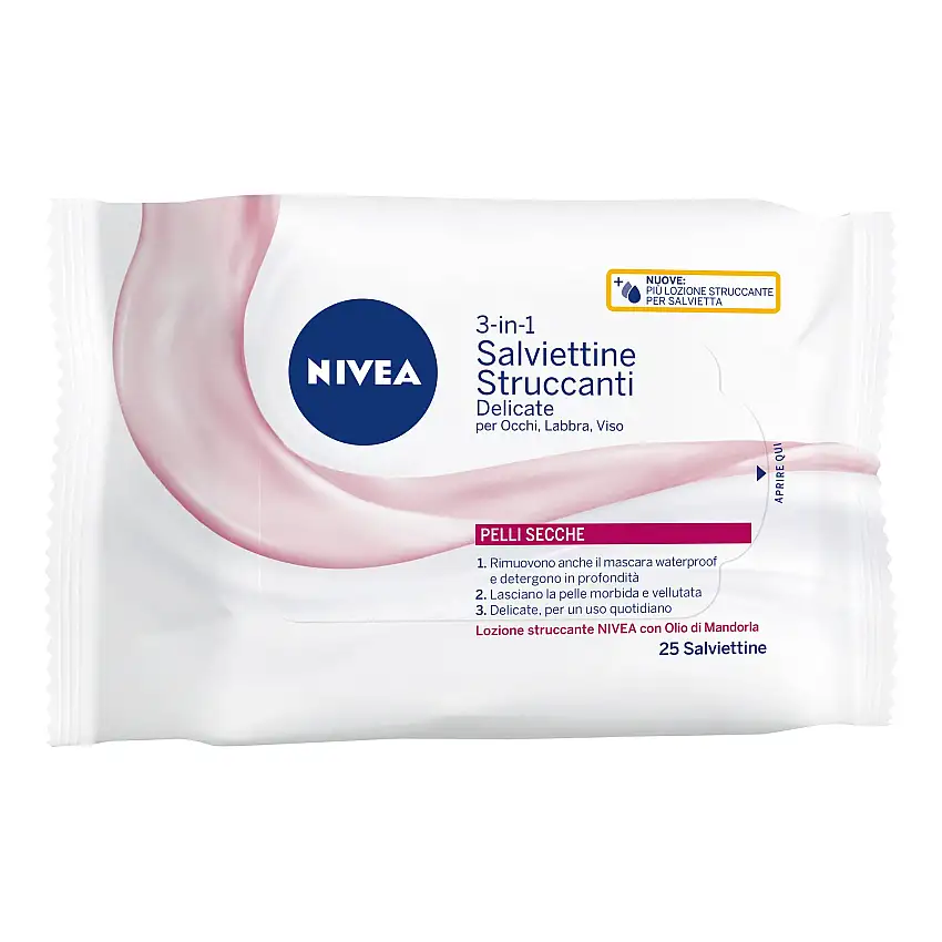Nivea Salviette Struccanti Pelli Secche E Sensibili 25 Pezzi