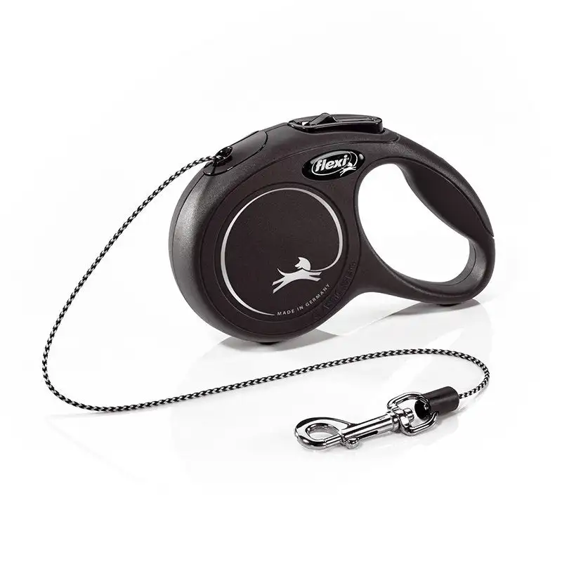 Flexi New Classic In Corda Guinzaglio Per Cani Colore Nero Taglia XS 3m