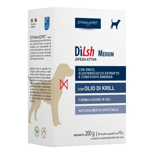 Dilsh Medium Cani 20 buste Mangime complementare per le difese dell'organismo dei cani