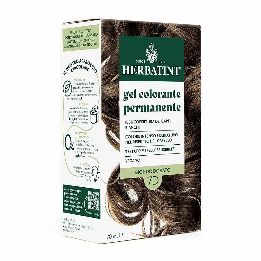 Herbatint Gel Colorante Permanente 7D Biondo Dorato 170ml