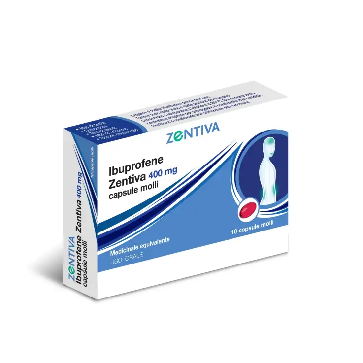 IBUPROFENE (ZENTIVA)*10 cps molli 400 mg