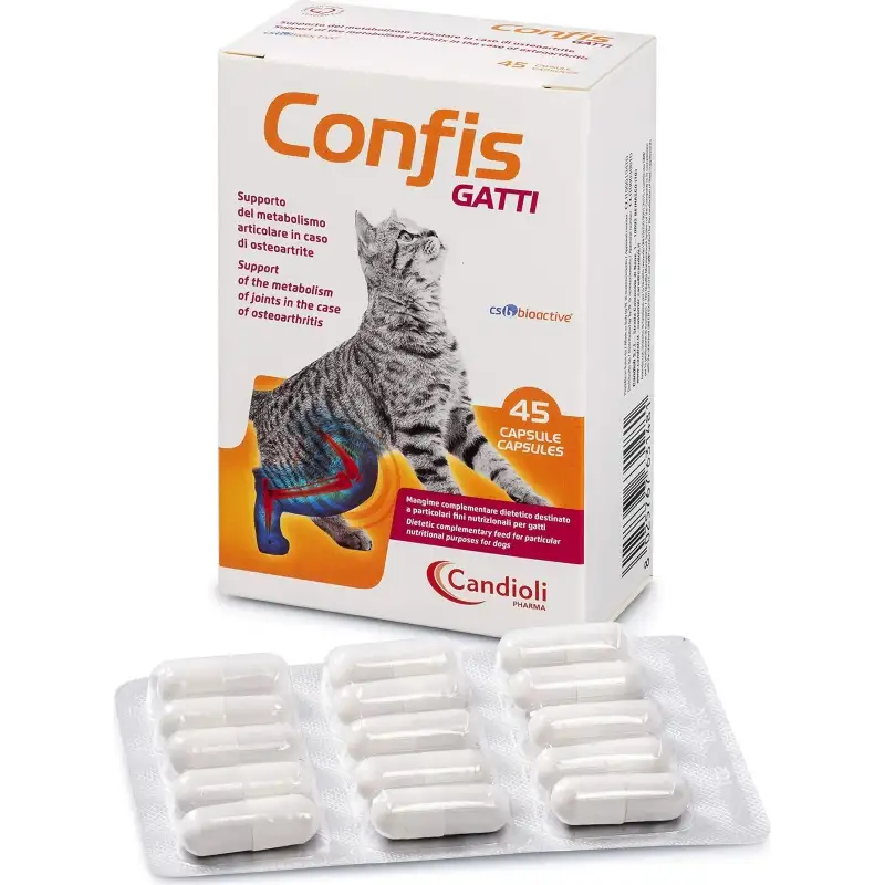 Candioli Confis gatti 45 capsule - mangime complementare per l'osteoartrite