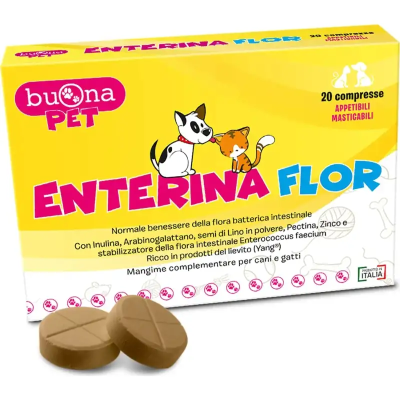 Buona pet enterina flor 20 compresse appetibili - mangime complementare per cani e gatti