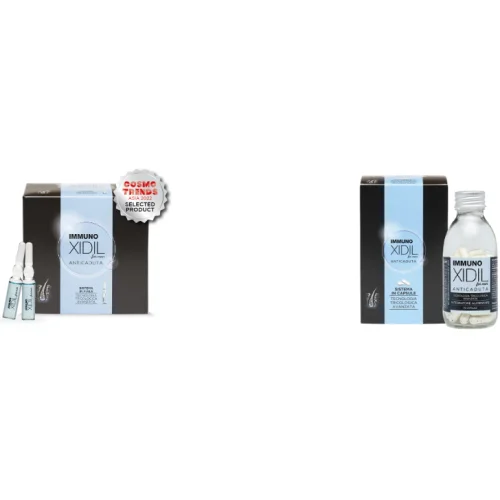 IMMUNOXIDIL Kit Uomo Anticaduta capelli 60 caspule + 15 fiale